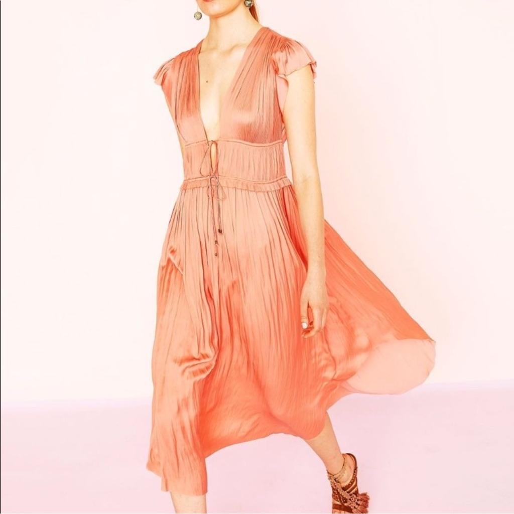Ulla Johnson Kaiya Midi Dress In Dahlia Orange Sz 6 Elevated Boho Quiet Luxury